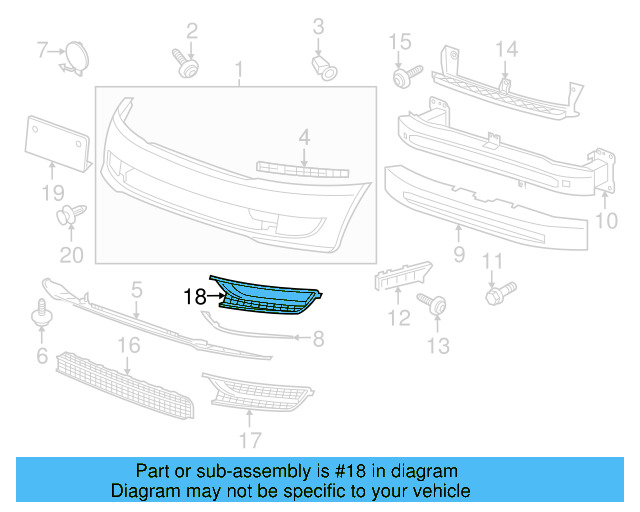 Outer Grille 561-853-666-A-9B9 - View 3