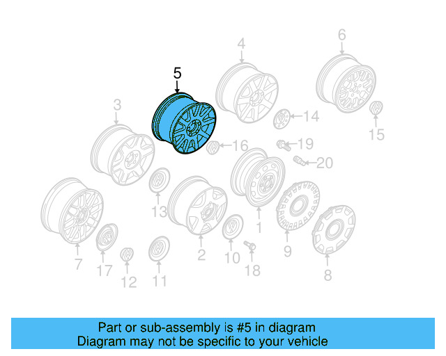Wheel, Alloy 1J0-601-025-AD-091 - View 10
