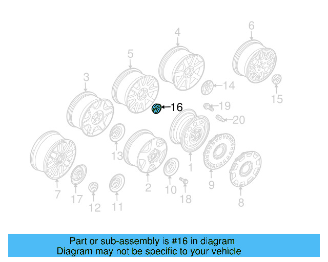 Center Cap 6N0-601-171-BXF - View 49