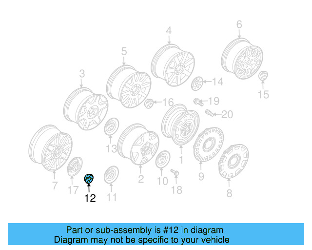 Center Cap 6N0-601-171-BXF - View 48