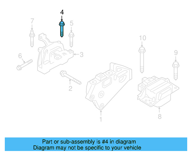Trans Mount Bracket Mount Bolt N-107-069-01 - View 5