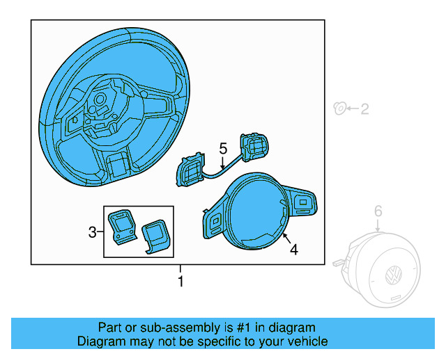 Steering Wheel (Unpainted) 5c0419091degru - View 6