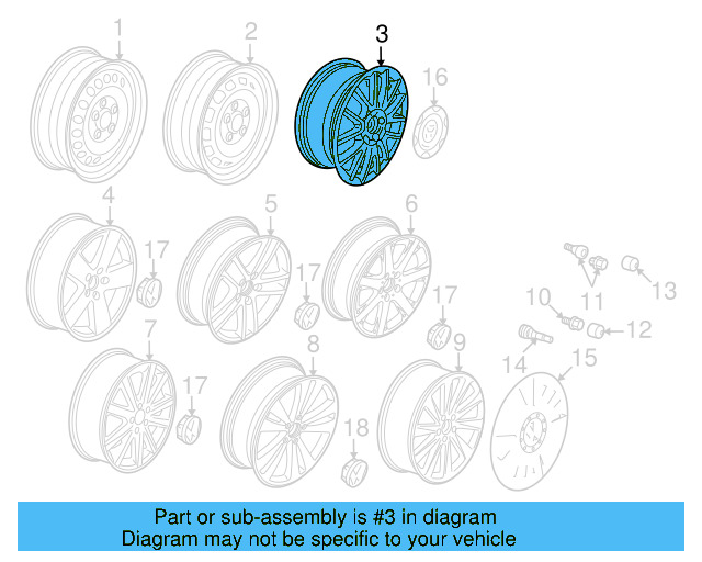Wheel, Alloy 3C0-601-025-AF-8Z8 - View 6
