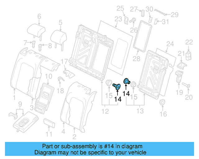 Seat Back Frame Bushing 5QM-885-166 - View 5