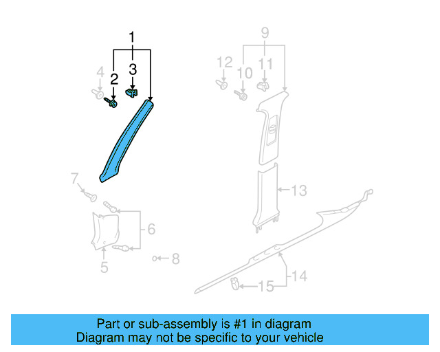 Windshield Pillar Trim 3B0-867-352-J-6K8 - View 5