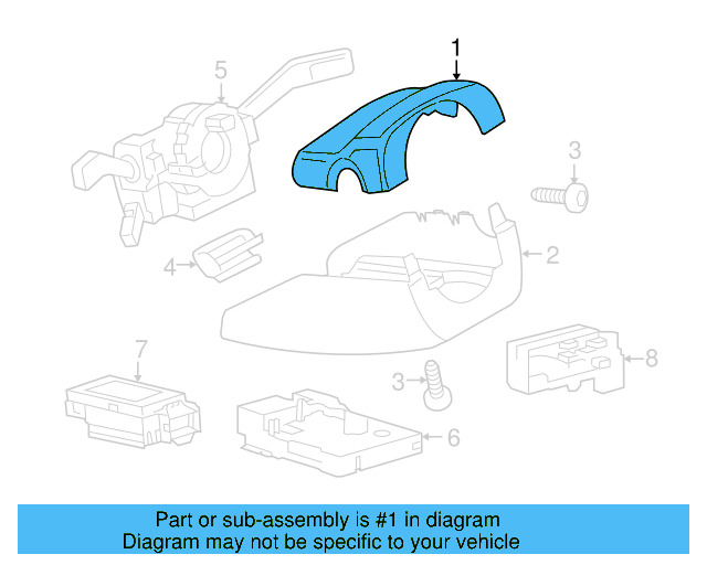 Upper Column Cover 3C0-858-560-D-1QB - View 3
