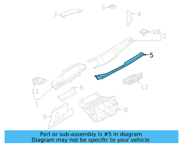 Front Trim 2GJ-858-418-5J6 - View 2