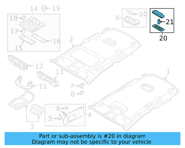 Rear O'head Lamp 561-947-291-Y20 - View 23