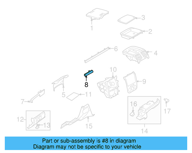 Center Molding 1K1-858-420-D2C - View 2
