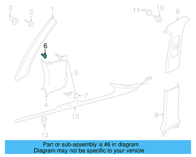 Kick Panel Trim Clip 4A0-857-610 - View 15
