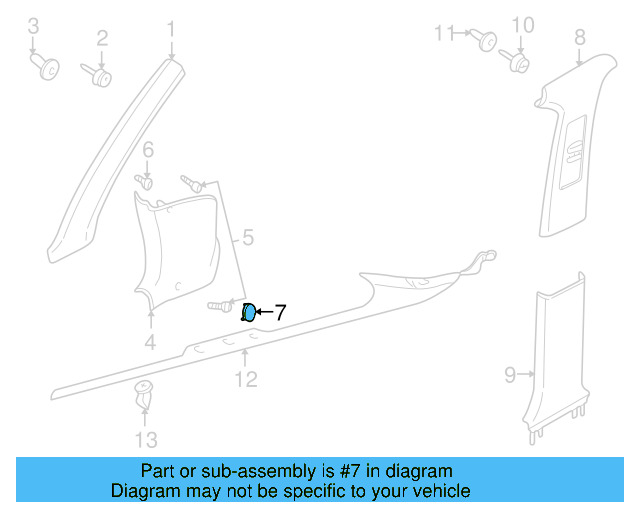 Kick Panel Trim Cap 3B0-864-509-A-U71 - View 10