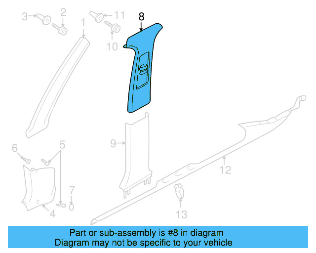 Center Pillar Trim 3B0-867-244-D-2XP - View 4