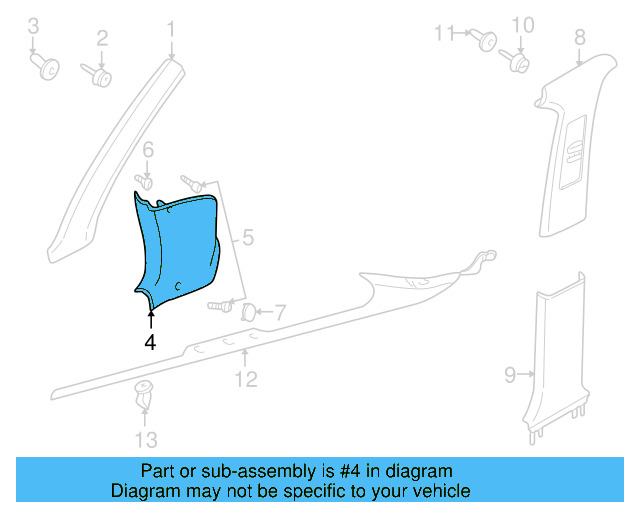 Kick Panel Trim 3B1-863-484-L-U71 - View 10
