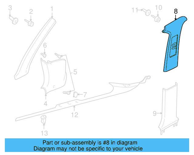 Center Pillar Trim 3B0-868-417-D-2PK - View 5