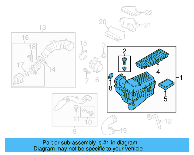 Air Cleaner Assembly 3C0-129-607-BM - View 5