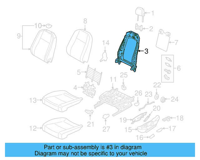 Seat Back Frame 3QF-881-045-E - View 9