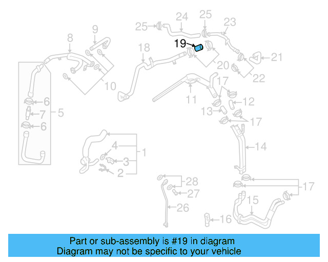 Engine Coolant Hose 077-121-109-A - View 6