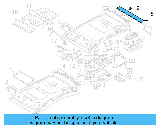 Rear Header Trim 3C9-867-617-B-3U5