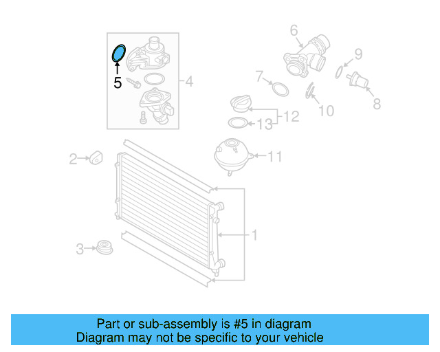 Thermostat Unit Seal 06B-121-119-B - View 11