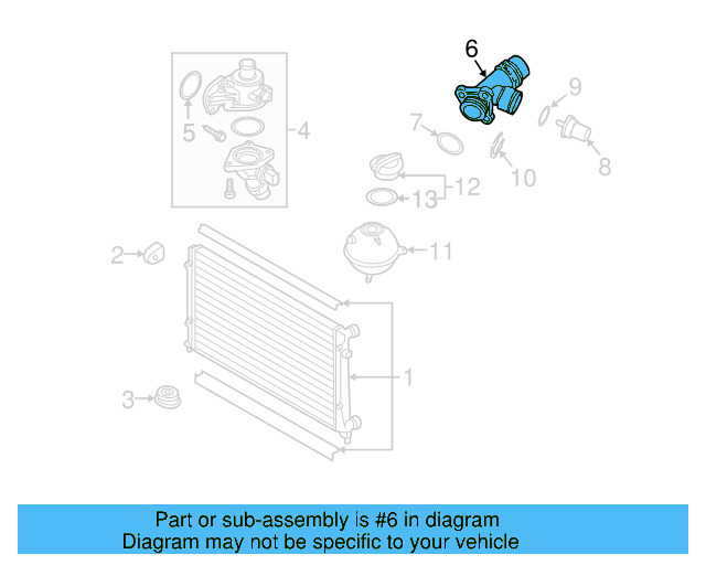 Engine Coolant Outlet Flange 06F-121-132-H - View 6