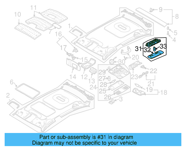 Rear O'head Lamp 561-947-291-Y20 - View 22