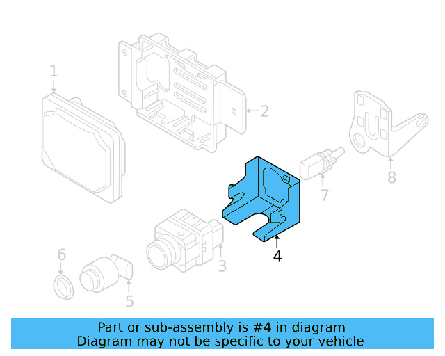 Front Camera Mount Bracket 3G1980561B - View 3