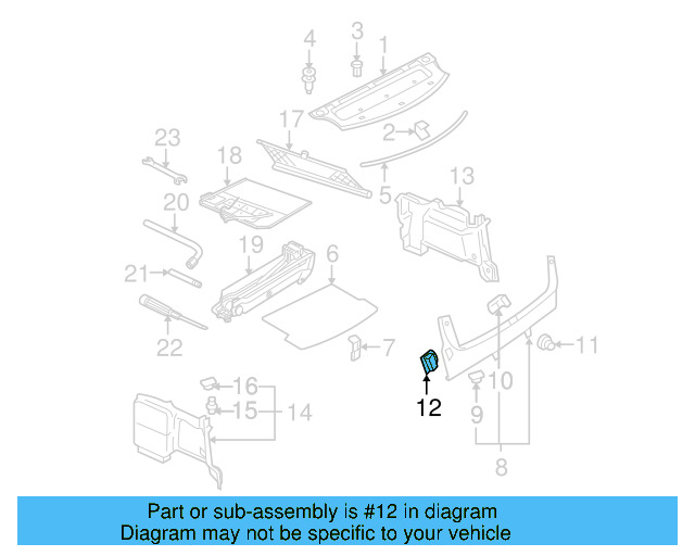 Rear Trim Cap 3B5-863-651-A-2ZZ - View 9
