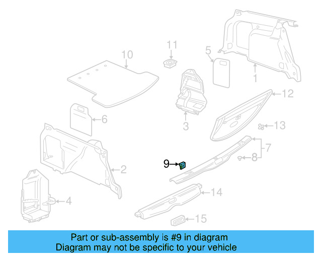 Trunk Trim Panel 3B5-867-430-AJ-1BS - View 17