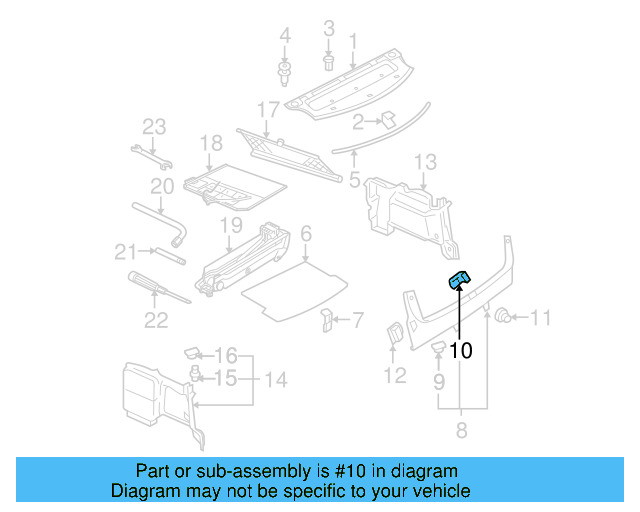Rear Trim Cap 3B5-863-651-A-2ZZ - View 10