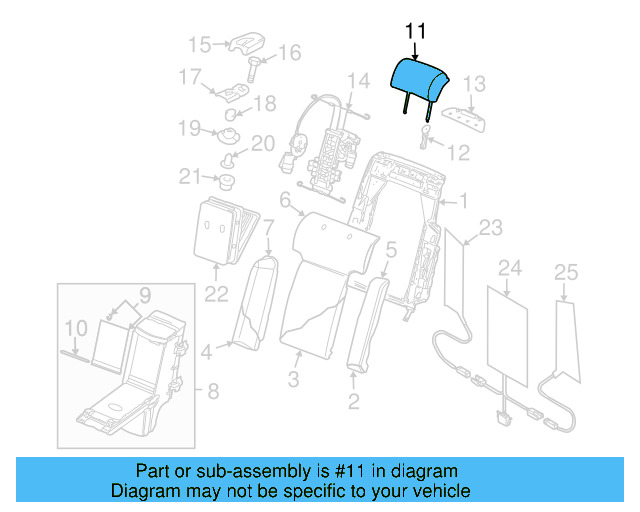 Headrest 3D0-885-903-N-QWU - View 8