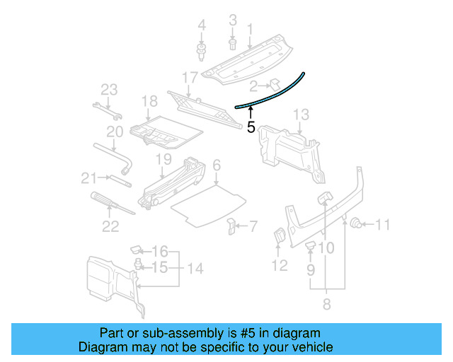 Trunk Trim Panel 3B5-867-430-BJ-8JS - View 3