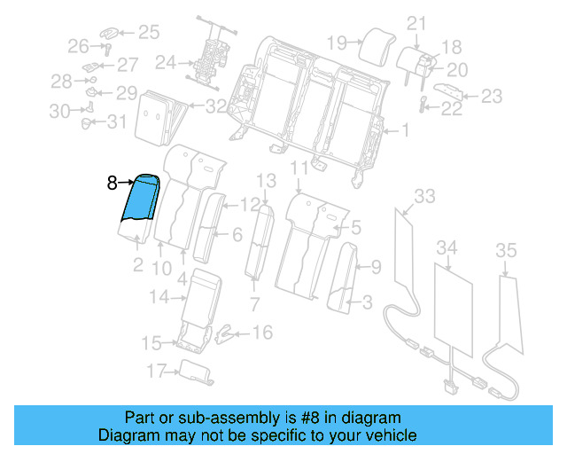Seat Back Cover 3D5-885-816-AR-PUU