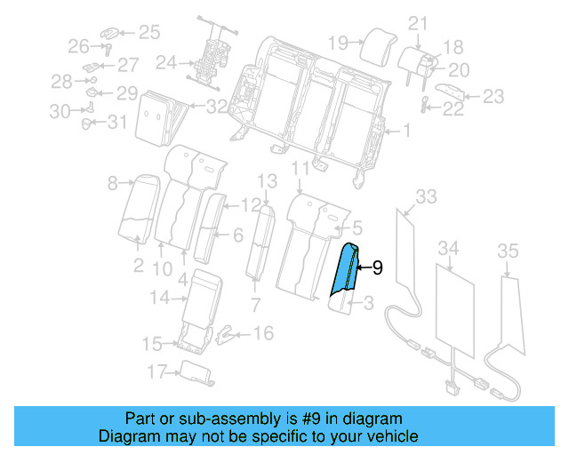Seat Back Cover 3D5-885-815-AR-PUV