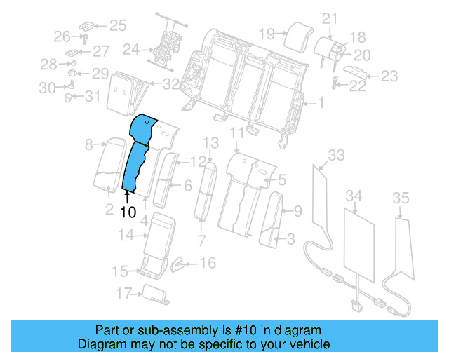 Seat Back Cover 3D5-885-806-DA-PUW