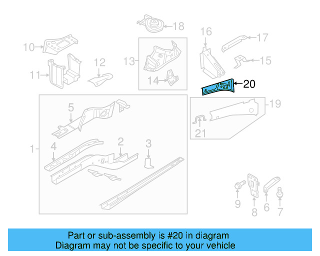 Upper Rail Reinforcement 5N0-809-148 - View 2