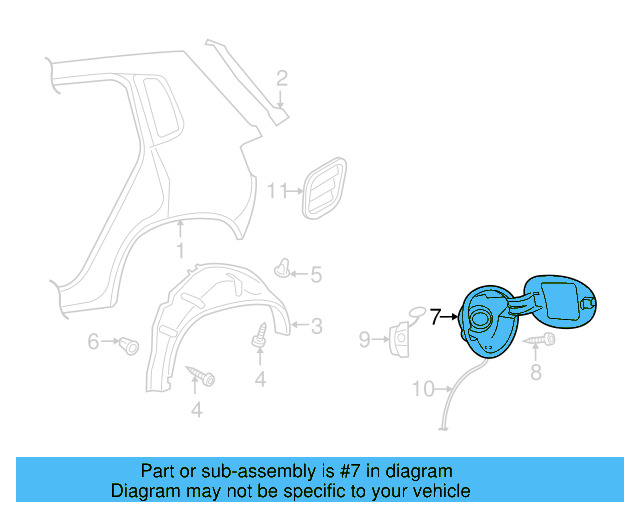 Fuel Door (Unpainted) 5n0809857dgru - View 2