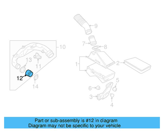 Intake Pipe 1J0-129-609-B - View 6
