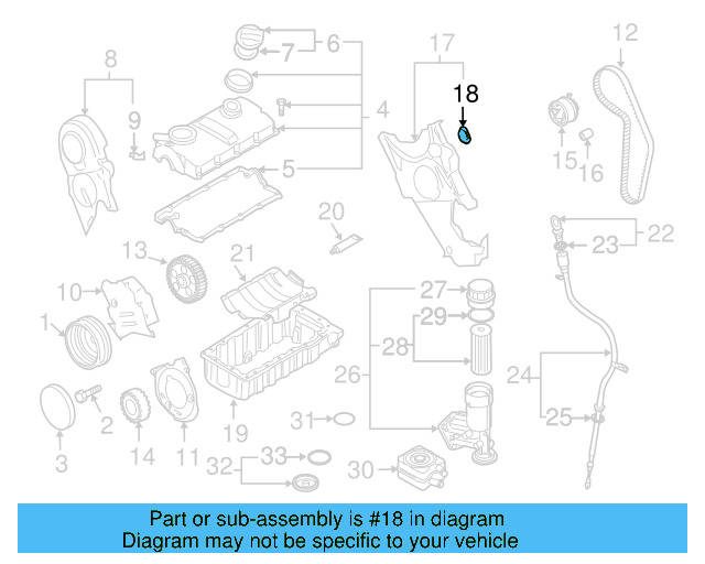 Inner Timing Cover Plug 038-971-904 - View 18