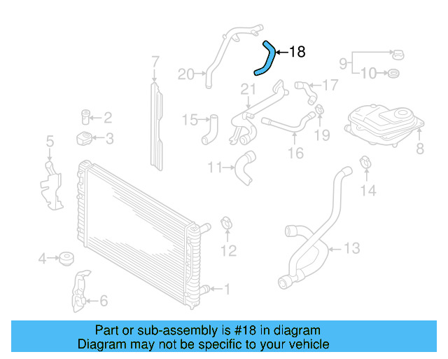 Lower Hose 8D0-121-055-G