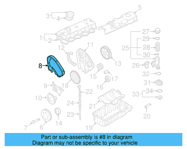 Engine Timing Cover 038-109-107-C - View 6