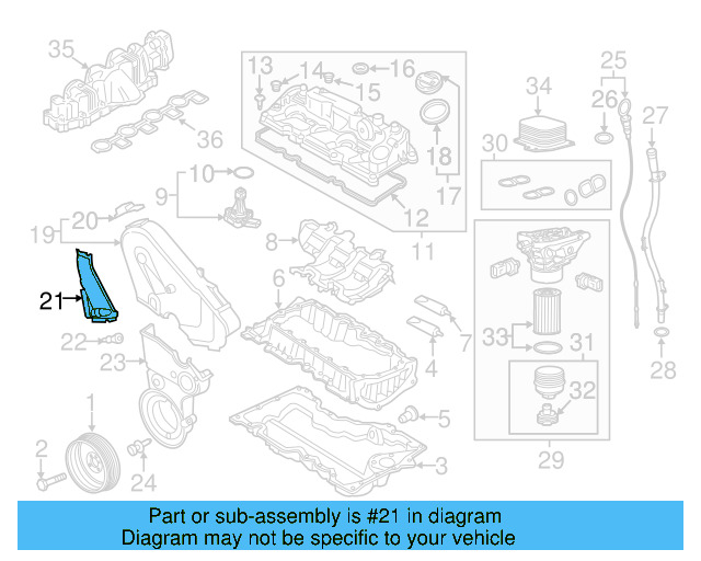 Center Timing Cover 04L-129-968-B - View 10