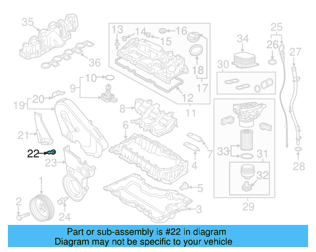 Lower Timing Cover Bolt WHT-005-821 - View 27