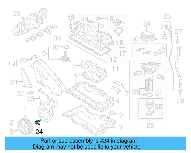 Lower Timing Cover Bolt WHT-005-821 - View 25