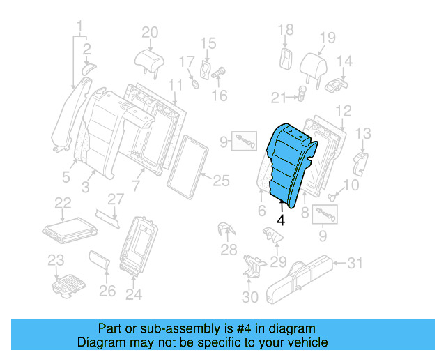 Seat Back Pad 5K0-885-775-F - View 6
