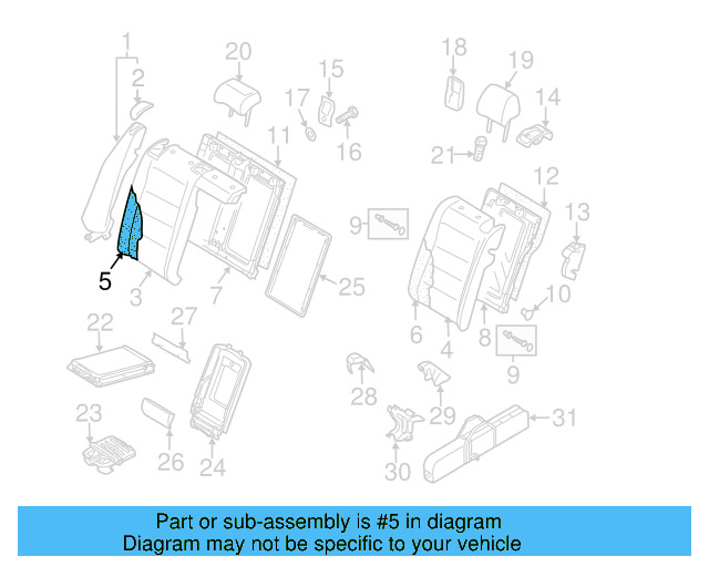 Seat Back Pad 5K0885776D
