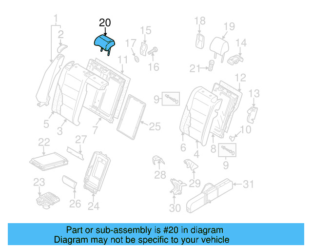 Headrest, Center 5K0-885-902-G-83V