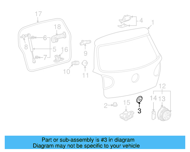 Trunk Lid Plug 3C8-827-713-B - View 15
