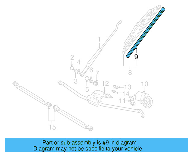 Windshield Wiper Blade Refill 1J0-955-429-A - View 8