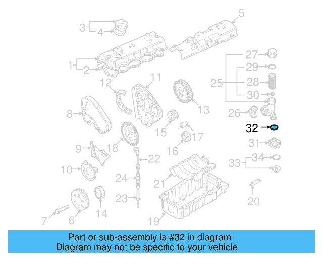 Engine Oil Cooler Gasket 038-117-070-A
