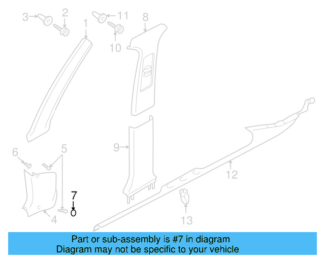 Kick Panel Trim Cap 3B0-864-509-A-U71 - View 11